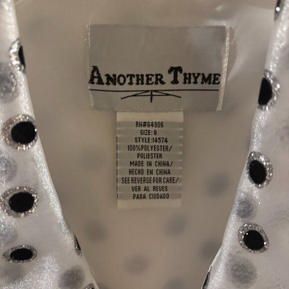 Another Thyme Women's Black/White Polka Dot Glitter Top Jacket Size: 8 Holiday - Picture 5 of 7